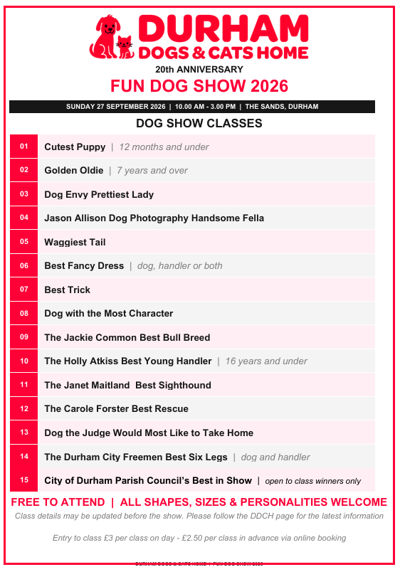 Durham Dogs and Cats Home Fun Dog Show 2026